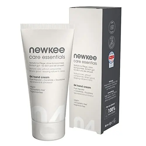 Produktbild: newkee Handcreme (50ml), Vegan, Handpflege ohne Parfüm, Hand cream entwickelt von Manuel Neuer & Angelique Kerber - Pflege für trockene Hände geeignet - In praktischer Reisegröße für unterwegs