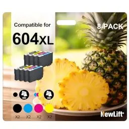 Produktbild: NewLift 604XL Druckerpatronen Kompatibel für Epson 604 Patronen 604XL für Expression Home XP-2205 XP-3200 XP-4200 XP-4205 XP-3205 Workforce WF 2935 (8er-Pack)