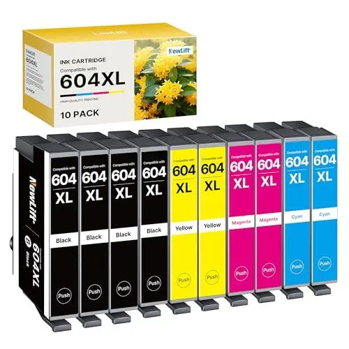 Produktbild: NewLift 604XL Druckerpatronen kompatibel für Epson 604 604XL Patronen Multipack für Expression Home XP-2205 XP-3200 XP-4200 XP-3205 Workforce WF-2910 WF-2930 WF-2950 (10er-Pack)