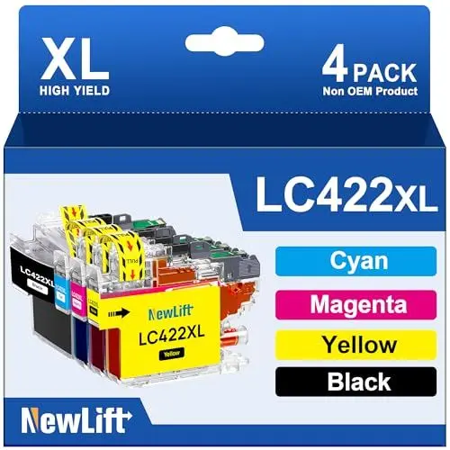 Produktbild: NewLift LC422XL Druckerpatronen Kompatibel für Brother LC422 422XL für Brother MFC-J5340DW Patronen MFC-J5345DW MFC-J5740DW MFC-J6540DW MFC-J6940DW(Schwarz/Cyan/Magenta/Gelb,4er-Pack)