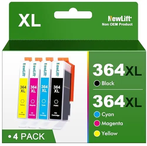 Produktbild: NewLift 364XL Multipack Druckerpatronen Kompatibel für HP 364 XL Tintenpatronen Deskjet 3070A 3520 3524 3522 officejet 4620 4622 4610 Photosmart 5510 6510 5515 5520 5524 7510 7520 (4er-Pack)