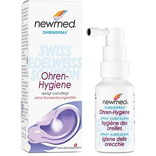 Produktbild: newmed Ohrenspray 30ml - Behandlung von Ohrenschmalzpfropfen bei Erwachsenen und Kindern | Ohrreinigung mit System