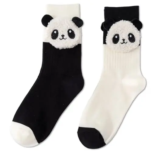 Produktbild: newplenty Socken Damen 36-42,2 Paar Kuschelsocken Baumwolle socken,Karikatur Tier Socken Mädchen Witzige Socken Frauen Weihnachtssocken Sneakersocken