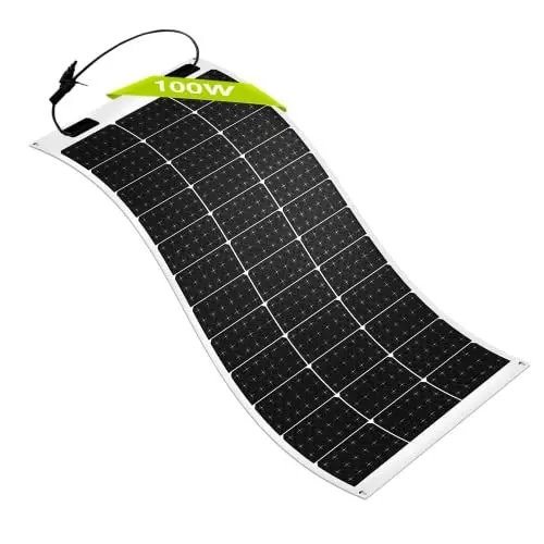 Produktbild: Newpowa 100W Solarpanel Flexibel Monokristalline Solarzellen mit Höherem Effizienz IP68 Wasserdicht Perfekt für Hausdächer