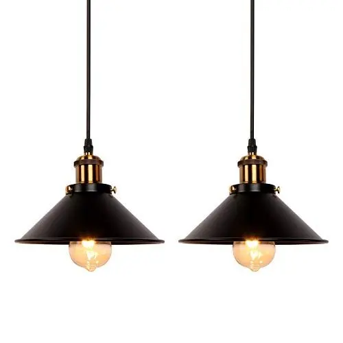 Produktbild: Newrays 2er Pack Industrie Retro Schwarz Eisen Küche Restaurant Bar Balkon Hängende Pendelleuchte