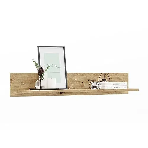 Produktbild: Newroom Wandboard Artisan Eiche Wandregal Modern Elegant - 122x18x21 cm (BxHxT) - Bücherregal Hängeregal Wandpaneel - (Folly.Three) Wohnzimmer Wohnstube Büro Flur