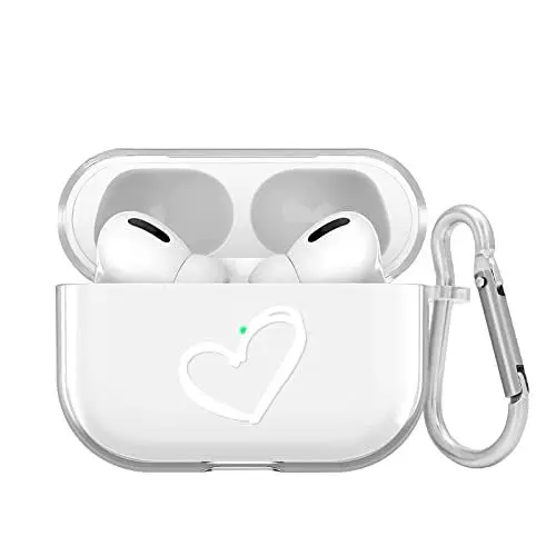 Produktbild: Newseego Hülle Kompatibel mit Airpods Pro Ladehülle, Durchsichtige Weiche TPU Airpods Pro Hülle mit Stilvollem Süßem Liebesherzmuster Tragbare Stoßfeste Schutzhülle Zubehör für Airpods Pro.