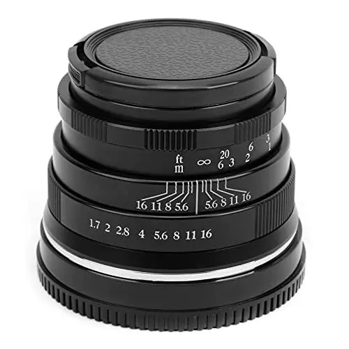 Produktbild: NEWYI 35 Mm F1,7 E-Mount-Objektiv mit Großer Blende fürA3000 – Ideales Porträtobjektiv für Helle Bilder – MC-Mehrschichtvergütung – Geeignet fürA3000 / A6500 / A6300 (Black)
