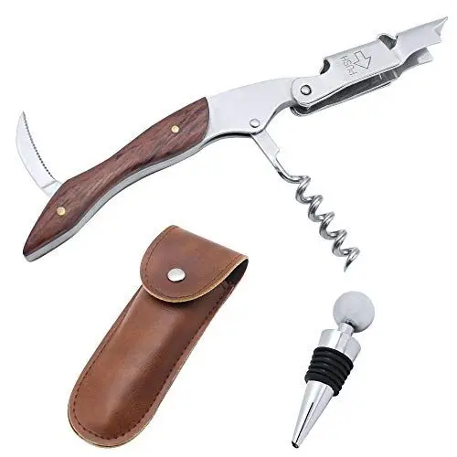 Produktbild: NewZC Kellnermesser Korkenzieher Profi Sommeliermesser Weinöffner Edelstahl Flaschenöffner mit Profi Doppelgelenk Multifunktionales Arbeitssparendes Kellnermesser für Gastronomie Restaurant Bar