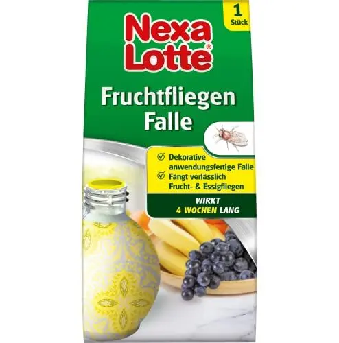 Produktbild: Nexa Lotte Fruchtfliegen Falle, 1 St, zum Abfangen von Frucht-, Obst und Essigfliegen, Gelb