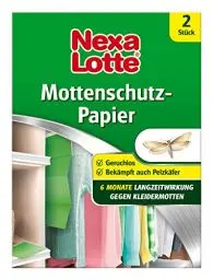 Produktbild: Nexa Lotte Mottenschutzpapier, Schützt effektiv bis zu 6 Monate vor Kleidermotten und Pelzkäferlarven, 2 Streifen
