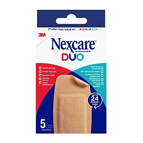 Produktbild: Nexcare DUO Pflaster MAXI, 51 mm x 102 mm, 5/Pack