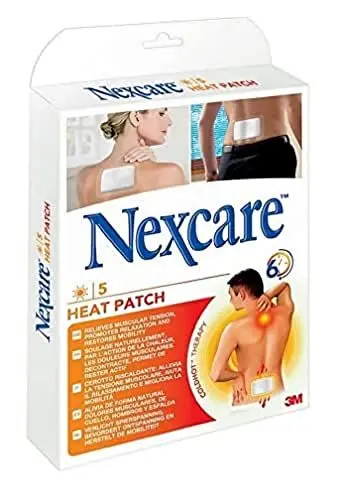 Produktbild: Nexcare Wärmepflaster, 9,5 cm x 13 cm, 5 selbstklebende Wärmepflaster pro Packung, zur Linderung von Muskelschmerzen, Steifheit, Verspannungen oder Rückenschmerzen, Thermotherapie
