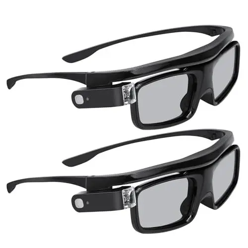 Produktbild: NexiGo DLP-Link 3D-Brillen, wiederaufladbare 3D-Aktiv-Shutter-Brillen kompatibel mit Aurora, Aurora Pro (Schwarz - 2er Pack)