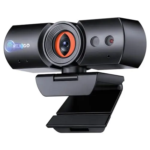 Produktbild: NexiGo HelloCam Pro, Webcam mit Windows Hello, 1080P 60FPS Autofokus, Echter Datenschutz, Automatischer elektronischer Verschluss, Computerkamera, Mikrofon, Gesichtsverbesserung, HD-USB-Webcam