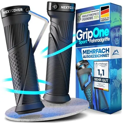Produktbild: NEXTCOVER® Fahrradgriffe ergonomisch mit (Comfort-Grip-Technologie) I Universal Fahrrad- & MTB Griffe I Griffe Fahrrad I Lenkergriffe Fahrrad I Fahrrad Griffe Lenkergriffe 2 STK.