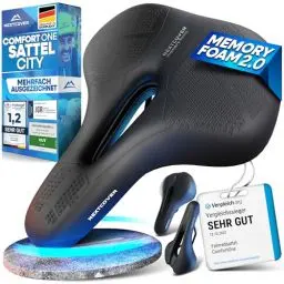 Produktbild: NEXTCOVER® Fahrradsattel - Das Original - mit Memory-Foam 2.0 I maximaler Fahrkomfort I ergonomischer Fahrrad Sattel für Damen & Herren I Fahrradsattel Herren bequem, Fahrradsattel Damen bequem weich