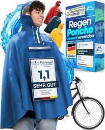 Produktbild: NEXTCOVER® NEU Regenponcho Fahrrad für Damen & Herren - mit (AquaShield 2.0) Technologie I Regenponcho Wandern, Fahrrad-Regencape, Angel Poncho, Regenponcho Herren, Regencape Damen wasserdicht Fahrrad