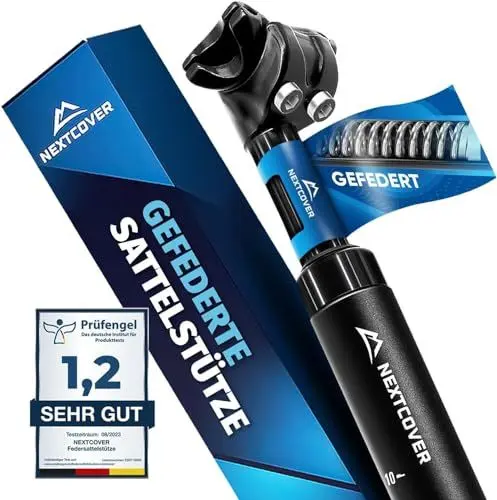 Produktbild: NEXTCOVER® Sattelstütze gefedert - Das Original - mit 27.2/30.9/31.6mm Durchmesser und (Comfort-Spring) Technologie I gefederte Sattelstütze, Sattelstange, Federsattelstütze, Sattelfederung