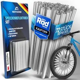 Produktbild: Nextcover® Speichenreflektoren Fahrrad - Das Original - (3M Scotchlite) maximale Sichtbarkeit I StVZO zugelassene Speichen Reflektoren Fahrrad I Fahrrad Reflektoren I Alternative Katzenaugen Fahrrad