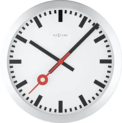 Produktbild: NeXtime 3999ST Wanduhr Bahnhofsuhr STATION, lautlos, rund, ø 35 cm, 34.8 x 4.5 cm