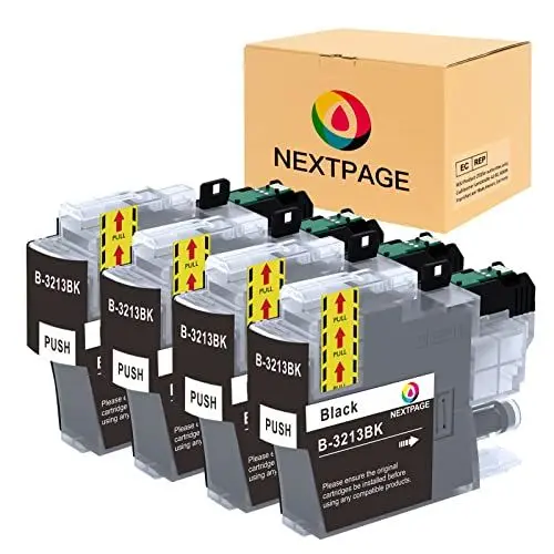 Produktbild: Nextpage LC3213 Patronen Kompatibel für Brother LC-3211 Druckerpatronen für DCP-J572DW MFC-J491DW MFC-J497DW MFC-J890DW MFC-J895DW DCP-J774DW Drucker (4 Packs Schwarz)