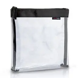 Produktbild: nex|trip Kulturbeutel Transparent für Flüssigkeiten Handgepäck - Kosmetiktasche durchsichtig für Flugzeug - Reiseset Kosmetik Beutel (Schwarz - Einzeltasche)