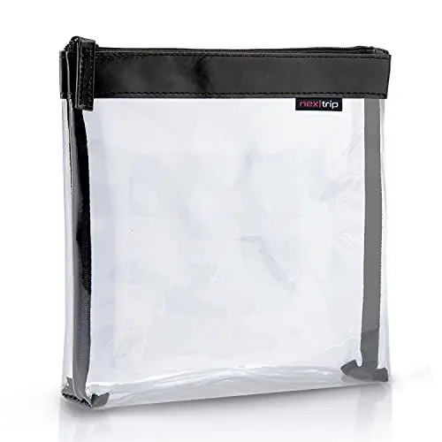 Produktbild: nex|trip Kulturbeutel Transparent für Flüssigkeiten Handgepäck - Kosmetiktasche durchsichtig für Flugzeug - Reiseset Kosmetik Beutel (Schwarz - Einzeltasche)