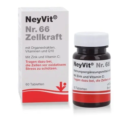 Produktbild: NeyVit Nr. 66 Zellkraft - mit Organextrakten, Vitamin D und Zink für starken Zellschutz und schnelle Regeneration sowie wichtigen Vitalstoffen für Immunabwehr und Zellteilung – 60 Stk.
