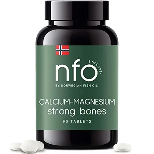 Produktbild: NFO CALCIUM-MAGNESIUM (90 Kautabletten) Norwegischer Naturkomplex hochdosiert mit Calcium, Magnesium sowie den Vitaminen K und D, für starke Knochen und Zähne, mit Tutti-Frutti-Geschmack, 100 % vegan