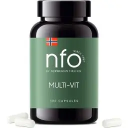 Produktbild: NFO MULTI-VIT ENERGY (180 Hardgel Kapseln) Natürlicher hochdosierter Komplex aus Norwegen Alle Vitamine und Mineralien in unseren Multivitaminen sind für maximale Synergie ausgewogen