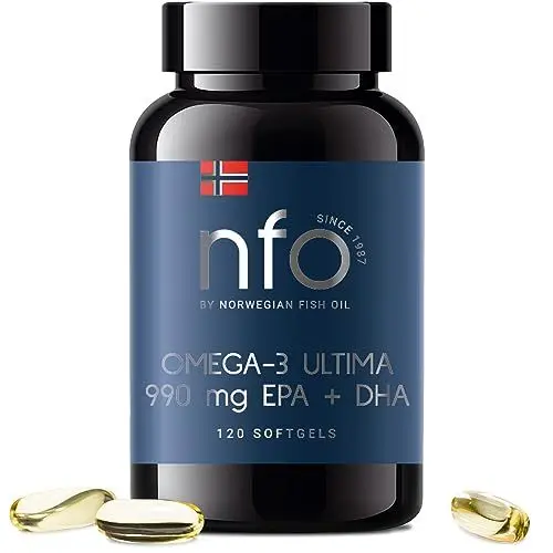 Produktbild: NFO OMEGA 3 ULTIMA (120 Kapseln) Hergestellt in Norwegen Höchsten Konzentration Fischöl an EPA, DHA und Vitamin E Konzentration in veresterter Triglyceridform Natural Komplex aus frisch Wildfisch