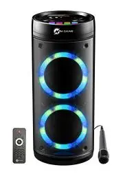 Produktbild: N-GEAR LPG26R Let's Go Party Bluetooth-Lautsprecher mit Karaoke-Mikrofon, LED Disco, Power Bank, Leistung 600 W (40 W RMS), Black