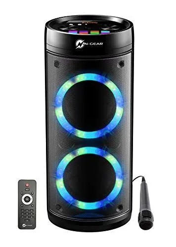 Produktbild: N-GEAR LPG26R Let's Go Party Bluetooth-Lautsprecher mit Karaoke-Mikrofon, LED Disco, Power Bank, Leistung 600 W (40 W RMS), Black