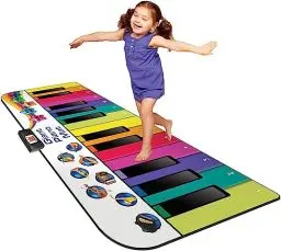 Produktbild: N-Gear Riesen Klaviermatte XXL : Tanzmatte Musikmatte Kids Piano und Musikbox Kinder in einem - Jungen & Mädchen Kinderspielzeug ab 4 Jahre - für drinnen & draußen, 10 eingebaute Lieder, 8 Instrumente