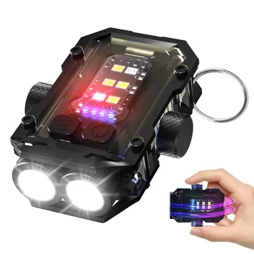Produktbild: NGOKPYD N22 Mini Led Taschenlampe Extrem Hell 900L Aufladbar USB C EDC Schlüsselanhänger Klein Taschenlampen Wasserdicht COB Flashlight mit Clip 8 Modi