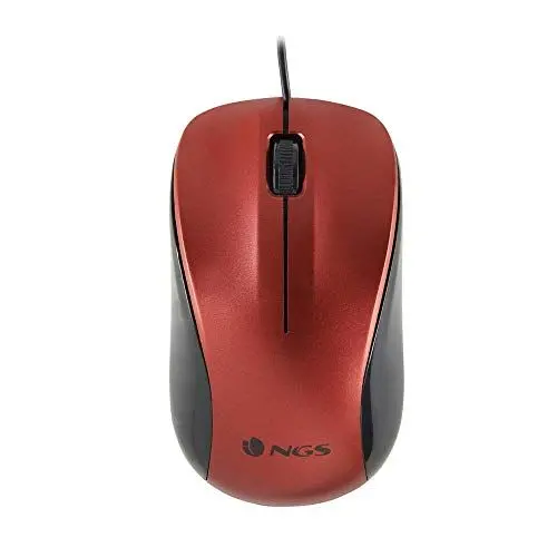Produktbild: NGS Crew RED - Optische Maus von 1200dpi und USB Cable, Computer- oder Laptop-Maus mit 2 Tasten, für Links- und Rechtshänder, Rot