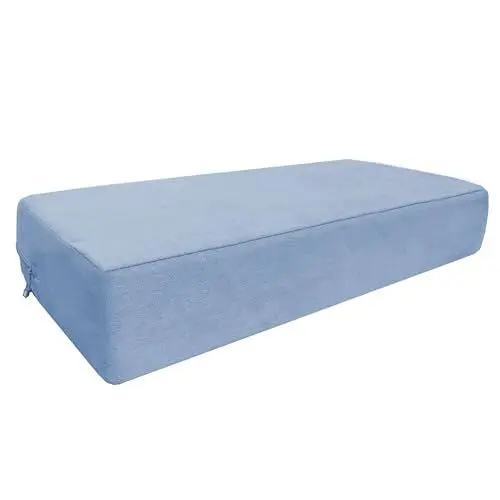 Produktbild: NGT new guide steps Orthopädisches Seitenschläferkissen aus Memory Foam Cube für flachen und bequemen Schlaf (Light Blue, 60 x 30 x 10cm)