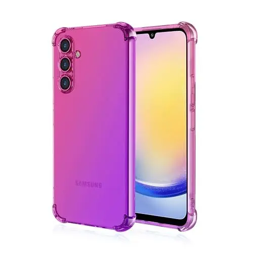 Produktbild: Niaoszhex Hülle für Samsung Galaxy A25, TPU-Silikonhülle, Anti-Fall-Softshell, Vier-Ecken-Airbag,Anti-Drop staubdicht Stoßfest Hülle (Rosa Lila)
