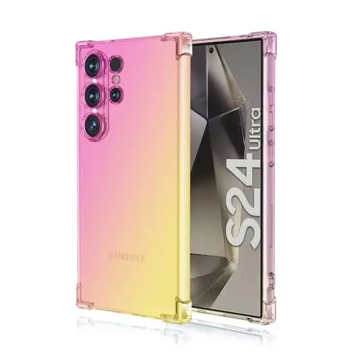 Produktbild: Niaoszhex Hülle für Samsung Galaxy S24 Ultra, TPU-Silikonhülle, Anti-Fall-Softshell, Vier-Ecken-Airbag,Anti-Drop staubdicht Stoßfest Hülle (Rosa Gold)