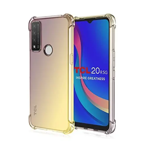 Produktbild: Niaoszhex Hülle für TCL 20R 5G, TPU-Silikonhülle, Anti-Fall-Softshell, Vier-Ecken-Airbag,Anti-Drop staubdicht Stoßfest Hülle (schwarzes Gold)