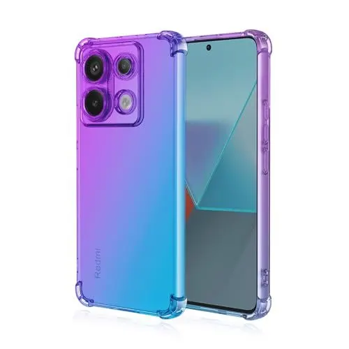 Produktbild: Niaoszhex Hülle für Xiaomi Redmi Note 13 Pro 5G, TPU-Silikonhülle, Anti-Fall-Softshell, Vier-Ecken-Airbag,Anti-Drop staubdicht Stoßfest Hülle (Lila blau)