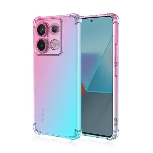 Produktbild: Niaoszhex Hülle für Xiaomi Redmi Note 13 Pro 5G, TPU-Silikonhülle, Anti-Fall-Softshell, Vier-Ecken-Airbag,Anti-Drop staubdicht Stoßfest Hülle (Rosa grün)