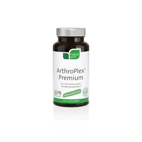 Produktbild: nicapur® ArthroPlex® Premium, für Knorpel und Gelenke, mit dem Spezial-Komplex ActiJoy®, den Vitaminen C und D, Mangan und Weihrauch-Extrakt, Reinsubstanz ohne Zusatzstoffe, 60 Kapseln