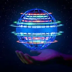 Produktbild: NICEQT Fliegender Ball, Hover Flying Ball Für Kinder Magic Spinner Boomerang Bunte LED Leuchten 360° Drehbare Indoor und Outdoor Flugzeug Spielzeug für Kinder Erwachsene