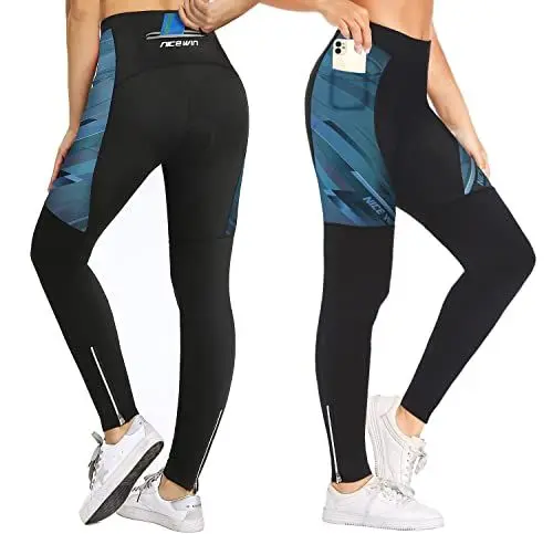 Produktbild: NICEWIN Radlerhose Fahrradhose Damen Lang mit Sitzpolster 4D Gepolsterte Radhose Atmungsaktiv Schnell Trocknend stoßfeste Elastisch Hosen,S,Schwarz/Grau