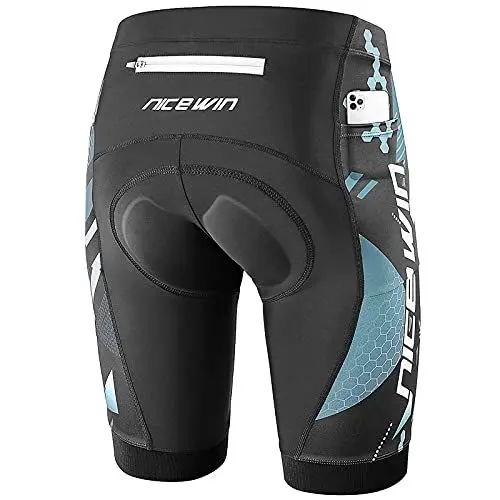 Produktbild: NICEWIN Radlerhose Herren mit Sitzpolster 4D Gepolsterte Fahrradhose kurz Atmungsaktive schnelltrocknende stoßfeste Herren Fahrrad Hosen Radhose