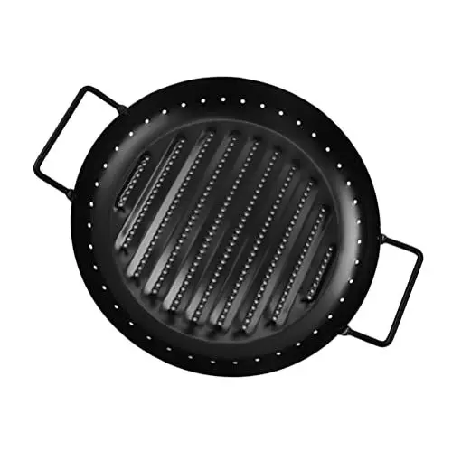 Produktbild: Nichtstick Grill Pan Griddle Pan: Gusseisen Dual Griff Grill Pan Skillet Grill Kochgeschirr für Steak Fisch BBQ Home Outdoor (Schwarz)