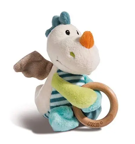 Produktbild: NICI 43705 Greifling Drache Dragilu 15cm mit Holzring und Glocke, beige/bunt