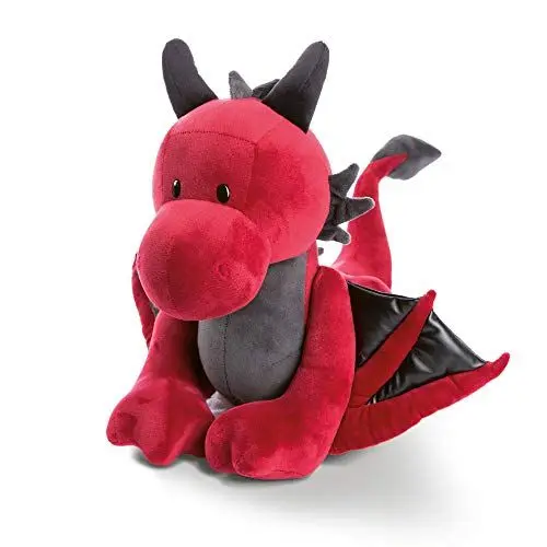 Produktbild: NICI 46716 Kuscheltier Drache Eldor 45cm stehend – Plüschtier für Mädchen, Jungen & Babys – Flauschiges Stofftier zum Spielen, Sammeln & Kuscheln – Gemütliches Schmusetier, ROT/SCHWARZ, 45 cm